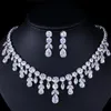 Ohrringe Halskette Zlxgirl Schmuck Frauen Kubikzircon Hochzeit Sets Rhodium Silber Überzogene Farbe Braut Und Ohrring Bijoux Set