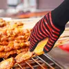 2 pezzi di equipaggiamento protettivo guanti da grigliata per uso alimentare guanto da barbecue da cucina resistente al calore in silicone cuoco barbecue guanti da forno 211124