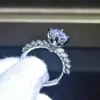 Натуральный моисанит каменный бриллиант драгоценные камни твердые стерлингов для женщин серебро 925 ювелирные изделия бизутерий кольцо девушки коробка