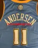 100% gestikt vintage Chris Andersen basketbalshirt heren dames jeugd aangepaste nummernaam truien XS-6XL