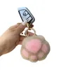 Moda Pluszowa Kot Pazur Keychain Cute Fur Ball Klucz Wisiorek Imitacja Futro Kluczy Łańcuchy Luksusowa Torba Wisiorek Z samochodem i Klucz G1019