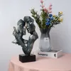 VILEAD Retro Figure astratte Vintage Busto Statua Artigianato in resina Figurine Decorazione della casa Soggiorno Interno Ufficio Scrivania Decor 210607