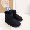 KidsBoots chaussures en cuir véritable bébé tout-petits botte de neige lettre de couleur unie imprimée hiver garder au chaud chaussures pour filles