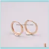 Jewelryreal Orecchini in oro rosa 18 carati puro regalo cerchio ad angolo taglio liscio 1.2-1.4G per donna Hie Drop Delivery 2021 Gxe0V