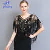 Schals Damen Vintage 1920er Jahre Schal Wraps Pailletten Perlen Abend Party Cape Braut Schals Bolero Flapper Cover Up