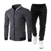 Masculinos Tracksuits Homens Tracksuit Set Poliéster Sueter 2021 Primavera Sporting Fleece Jacket + Calças Casuais Esportes Terno Sportswear 4xl