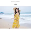 Spring Summer Holiday Chiffon Women Dress Sweet Casual Loose Strapless Strap Floral Beach Female Short Dresses 0067 30 210506