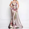 Vestido Fröken Universo Zuhair Murad Arabiska Aftonklänningar Mermaid Gold One Shoulder Crystal Beaded Lace Tulle Prom Celebrity Gowns Dresses