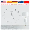 Wandklokken Stijl Klokhorloge DIY Grote Sticker Kit 3D Acryl Spiegel Stickers Woondecoratie Woonkamer