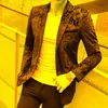 Ternos masculinos Blazers masculinos 2022 Roupas de marca Men Paisley Jackets Floral Vinho Red Golden Stage Stage Stage