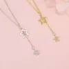 Luxury designer Necklace Christmas Gift 925 Sterling Silver Cute Shiny Star Choker Drop Charm Charming Woman Wedding Party Birthday Jewelry