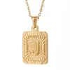 Ожерелье с подвеской в виде начальной буквы для мужчин, женское ожерелье с квадратной заглавной монограммой из 18-каратного золота Alhpabets from AZ Chain ожерелье5161635