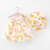 2021 Summer Newborn Dresses for Girls Baby Sleeveless Beach Sundress Infant Princess Dress + Hat Birthday Clothing Outfits Sets Q0716