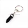 Keychains Nature Stone Pendant Keychain Fashion 1Pcs Unisex Men Women Jewelry Aessories Keyrings Drop Delivery 2021 Tamed