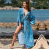 Vestito da spiaggia estivo da donna bohemien ad asciugatura rapida Costumi da bagno Cover Up Tunica Sexy Robe Kaftan Bikini Cover-up pareo Q1237 210420