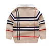 2021 Sonbahar Kış Boys Sweater Örme Çizgili Süveter Toddler Çocuklar Uzun Kollu Kazak Çocuk Moda Sweaters Giysileri