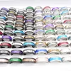 Hele 50pcslot roestvrijstalen bandringen voor mannen dames 8 mm shell mix patronen zilver vergulde mode sieraden feest cadeau4489826