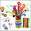 Tools Arts Crafts Gifts Home & Garden30Cm Kids Plush Educational Colorf Toys Glitter Chenille Stems Pipe Cleaner Handmade Diy Craft Supplie