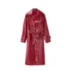  red leather trench