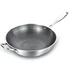 Gecoate anti -aanbak wok304 roestvrij staal wok pan fry handle kookpotskitchen kookgerei pans4205637