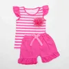 Girl Clothes Set Summer Striped Corsage Sleeveless Top + Shorts 2-piece Of Toddler Casual Children 210515