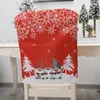Fodera per sedia natalizia Coprisedia stampata per cena di Babbo Natale Coprisedie stampate Banchetto per la casa di Natale