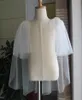 Wraps Jackets Casamento Boleros Branco Champanhe Destacável Comprimento médio Tulle Shawl Sleeveless Dress Cover Braço Cloak para mulher elegante