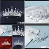 クリップバレットジュエリードロップ配信2021 Forseven sier Color Color Simple Shining Crystal Tiaras Crowns Royal Princess Diadem Bride Noiva Weddi