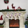 Christmas Decorations Large Stockings Elk Fabric Gift Socks Xmas Lovely Bag For Children Fireplace Tree