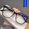 Verres Blue Light Protection Caxe Caxe rose transparent pour les femmes Big Square Rectangular Vintage Black Gris Eyeglass Y08319053714