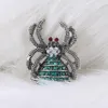 Pins Brooches Spider Enamel Brooch Insect Rhinestone Pin Women Men Simulated Spiders Scarf Clip Clothes Jewelry Seau22