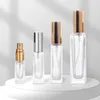 3ml 6ml 10ml 20ml Bouteille de vaporisateur de parfum en verre transparent Récipients cosmétiques vides avec atomiseur Or Bouteilles à capuchon en argent