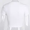 2021 Fashion Sexy Women Short Sleeve Crop Top Button Vest Halter Casual White Tank Toppar Blus Kort skjorta X0507