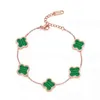 Fashion Jewelry Lucky Ladi Four Leaf Clover Bracelet 18K Gold Plated Stainls Steel Bracelet
