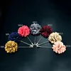 Pins, Brooches Men's Lapel Flower Pin Chrysanthemum Handmade Fabric Boutonniere Brooch Pins For Wedding Dress Corsage Suit Formal Accessorie