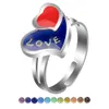 10pcs Fashion Woman Lovely Heart-shaped Lovers Mood Ring Change Color