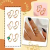 Ehering Ringe Versprechen Kristall Für Frauen Anillos Mujer Einzigartiges Design Herz V-förmig Stapelung Rose Gold Ring Set Finger Girls