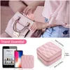 Jewelry Storage Box Portable Double-layer Zipper Bag High-grade Diamond Pattern Material Earring Cosmetics 211105