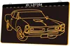 Sign LD7354 Racing de carros antigo em gravação 3D LED LED SILH