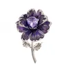 Pins, broches Mooie strass Crysta Emaille Rose bloem broche pin voor vrouw sieraden 08601