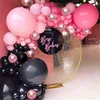 86PCS czarny różowy balon girland arch arch