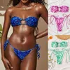 2022 Nouveau bikini européen et américain imprimé maillot de bain de maillots de maillot de maillot de maillot de femme petit imprimé frais de maillot de bain de femme 220106