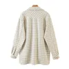 VTAINGE OVERSIZE PLAID JASER DAMES TWEED JAS Lange mouw en jas Vrouwelijke Dikke Koreaanse Bovenkleding 210521