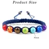 구슬 가닥 7 차크라 매력 남성용 암석 팔찌 여성 확산기 체인 인종 수제 매듭 로프 Buddha Yoga Paryer Jewelry 선물 Fawn22