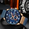Hommes montre-bracelet Curren Top marque de luxe en cuir Quartz horloge mode chronographe montre-bracelet mâle Sport militaire montre Q0524