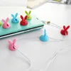 2021 Silicone Rabbit Clip Winder 4 Färger hörlurar Kabelförvaringsklämmor Skrivbordsråd Arrangör Collation Hemlagringshjälpmedel