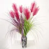 Grandi ornamenti di canne artificiali 5 teste Piante artificiali Cattail Code di cane per la disposizione dei fiori Decorazione Cipolla Erba Decor 210624