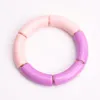 Bracelet Rainbery 2021 acrylique élastique perlé couleurs Bracelet bohème couleur correspondant coude Bracelets Spot cuivre plaquette