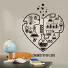 Wall Stickers Large Chemistry Science Abstract Heart Decal Laboratory Classroom Geek Valentine Sticker LW318