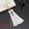 Keychains 1pcs Fashion Creative Baotou Leather Double Tassel Keychain Long Car Ornament Pu Bag Hanger S78 Smal22